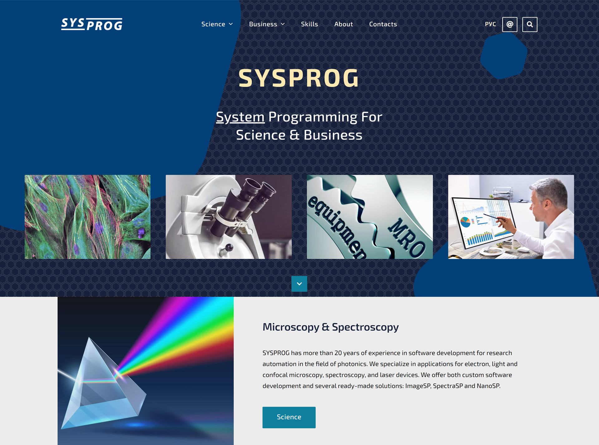 SYSPROG promo website redesign project