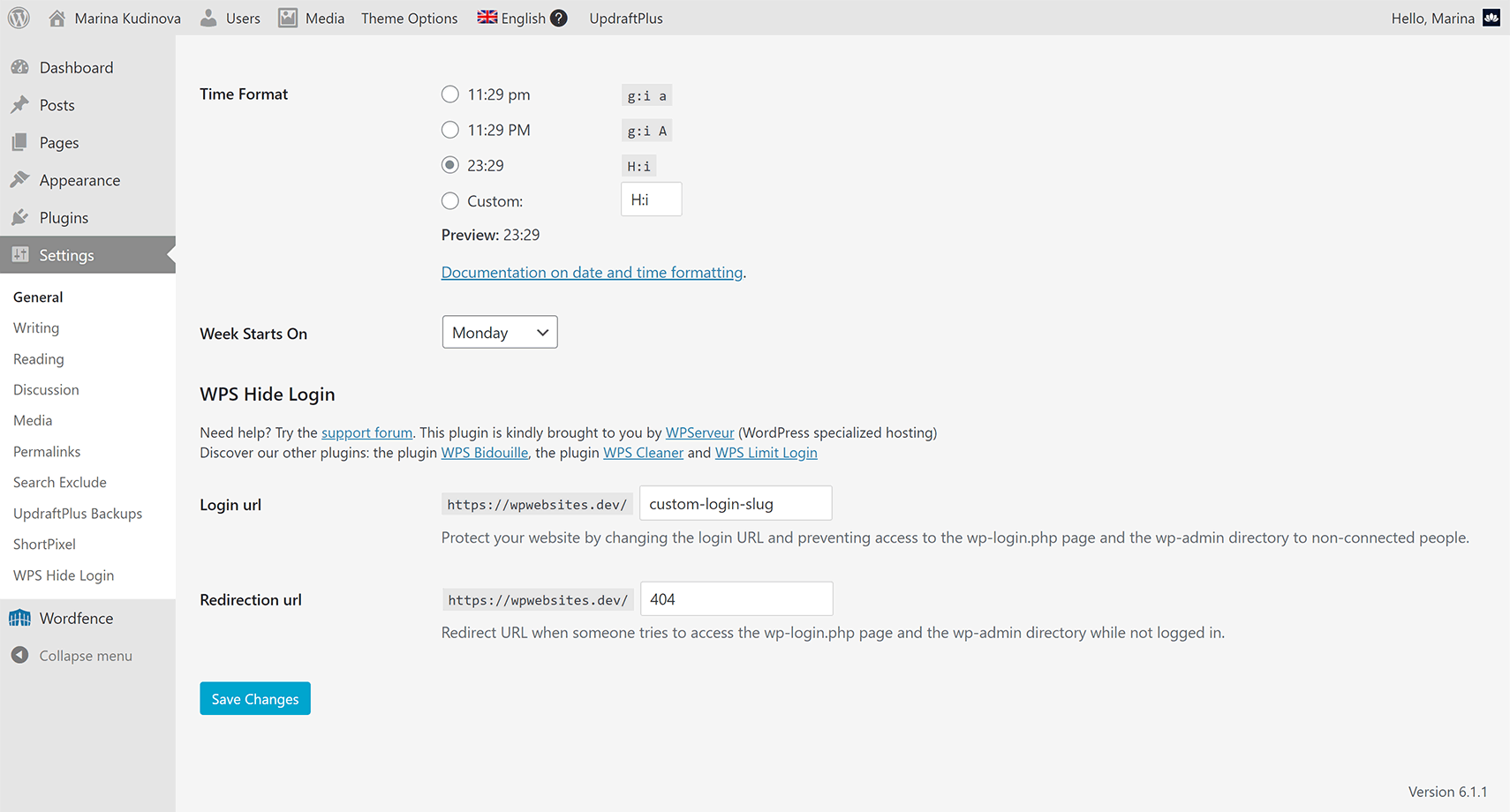WPS Hide Login plugin