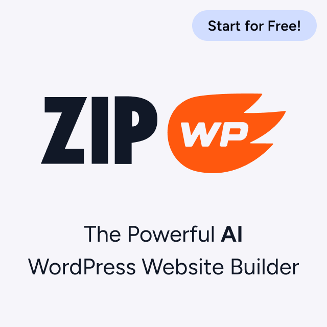 Banner of ZipWP - The Powerful AI WordPress Website Builder.